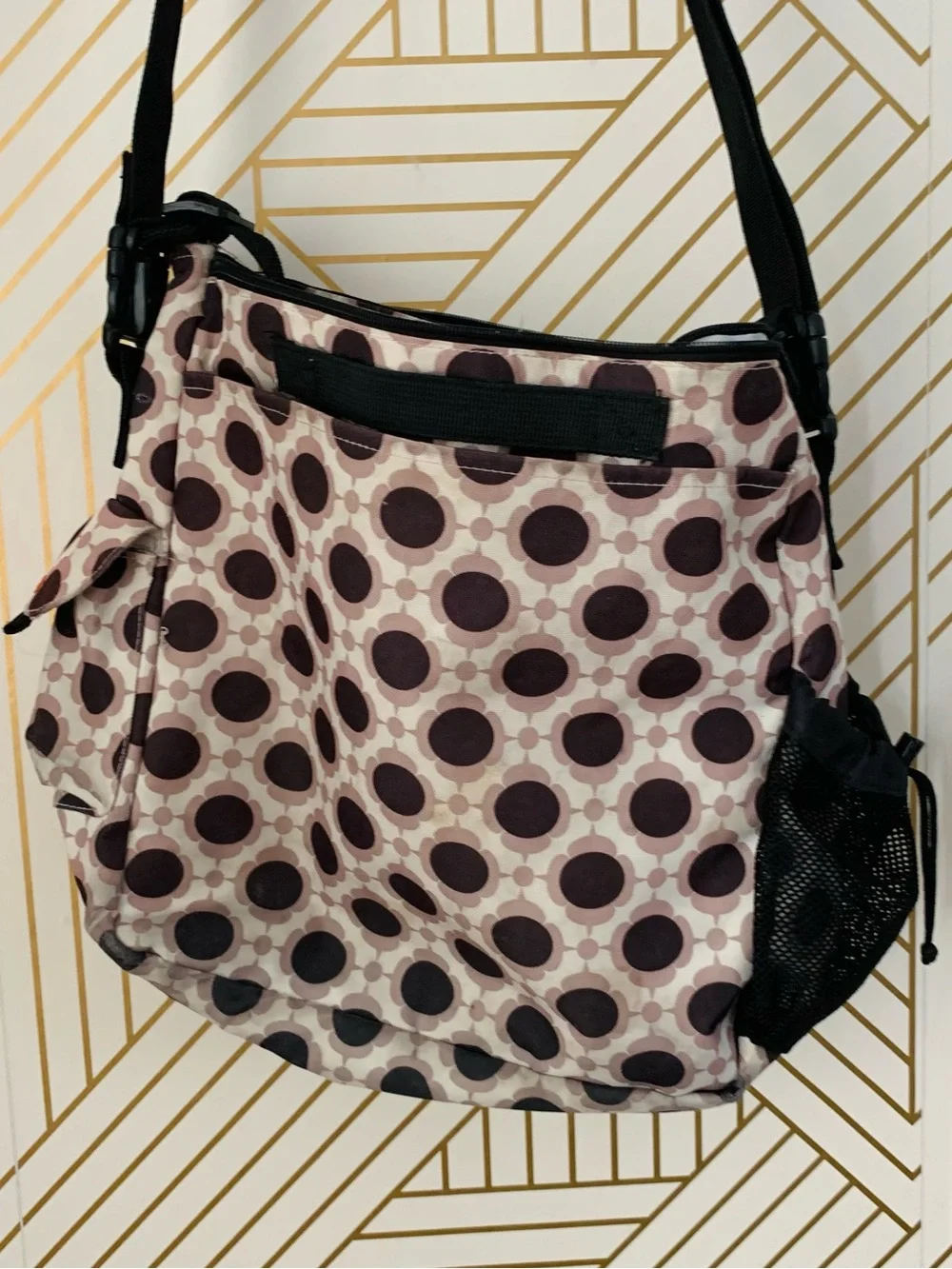 Skip Hop Diaper bag / baby bag abstract floral print pockets shoulder strap